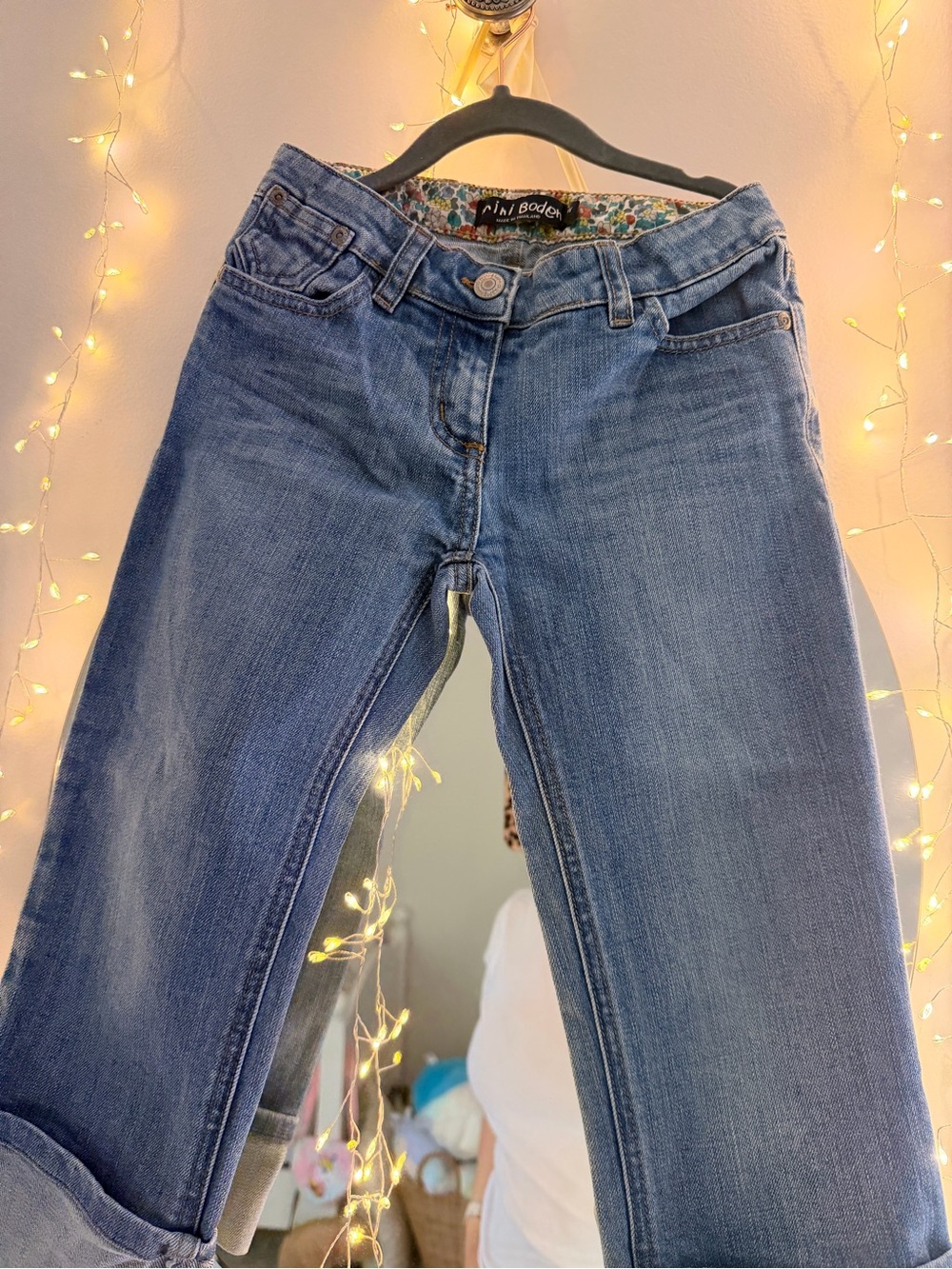 Boden Straight-Leg Girls' Blue Denim Jeans